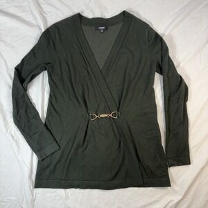 Premise Hunter Green Open Front Cardigan Sweater Academia Business Casual XS